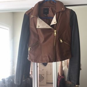 Brown faux leather jacket